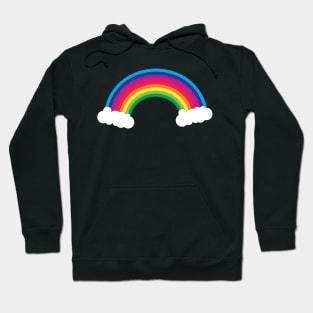 Colorful Rainbow and White Clouds Hoodie